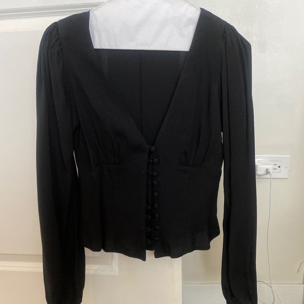 Reformation black low cut top